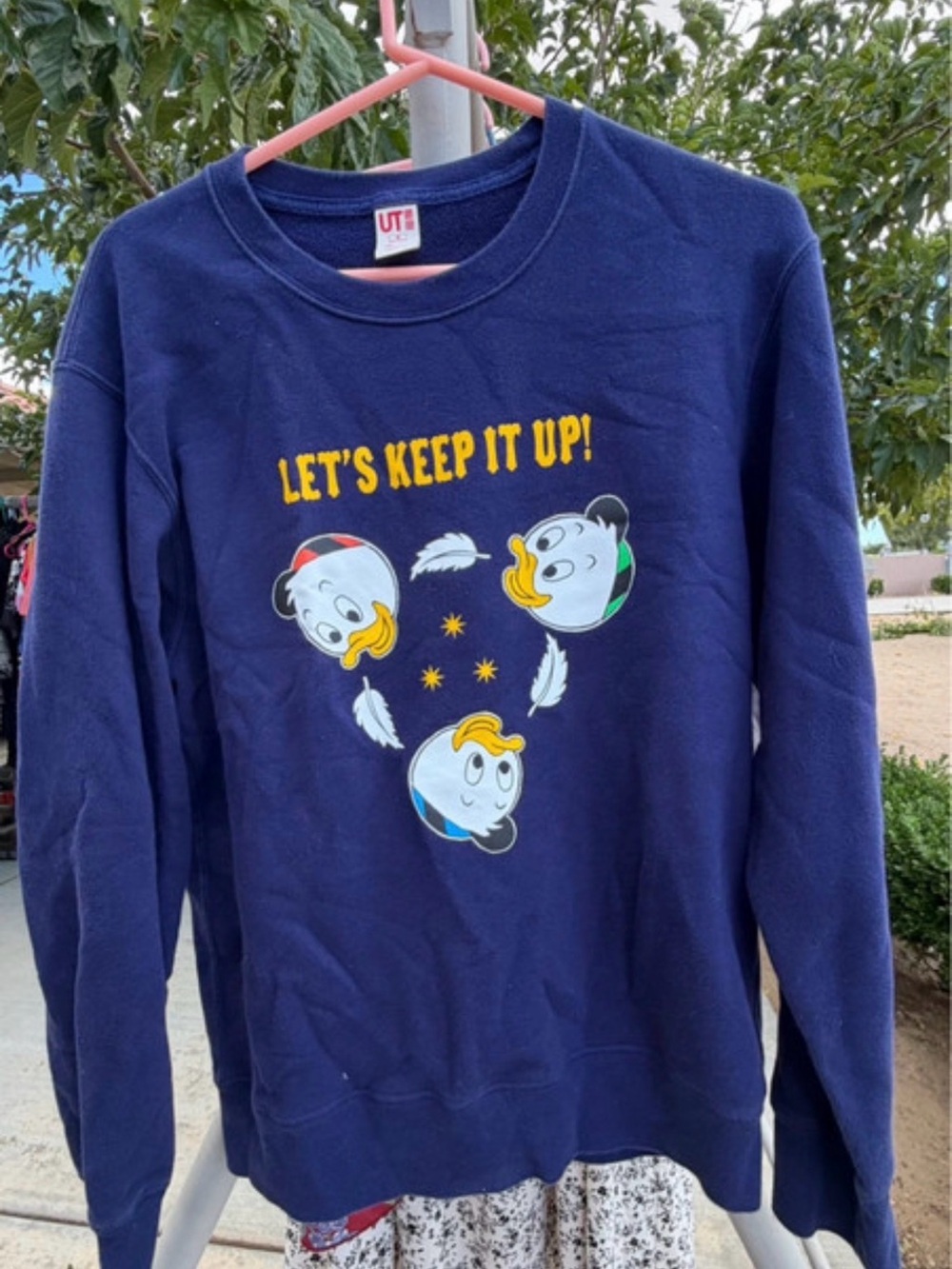 Uniqlo Disney Navy Blue Sweatshirt with Donald Duck Trio